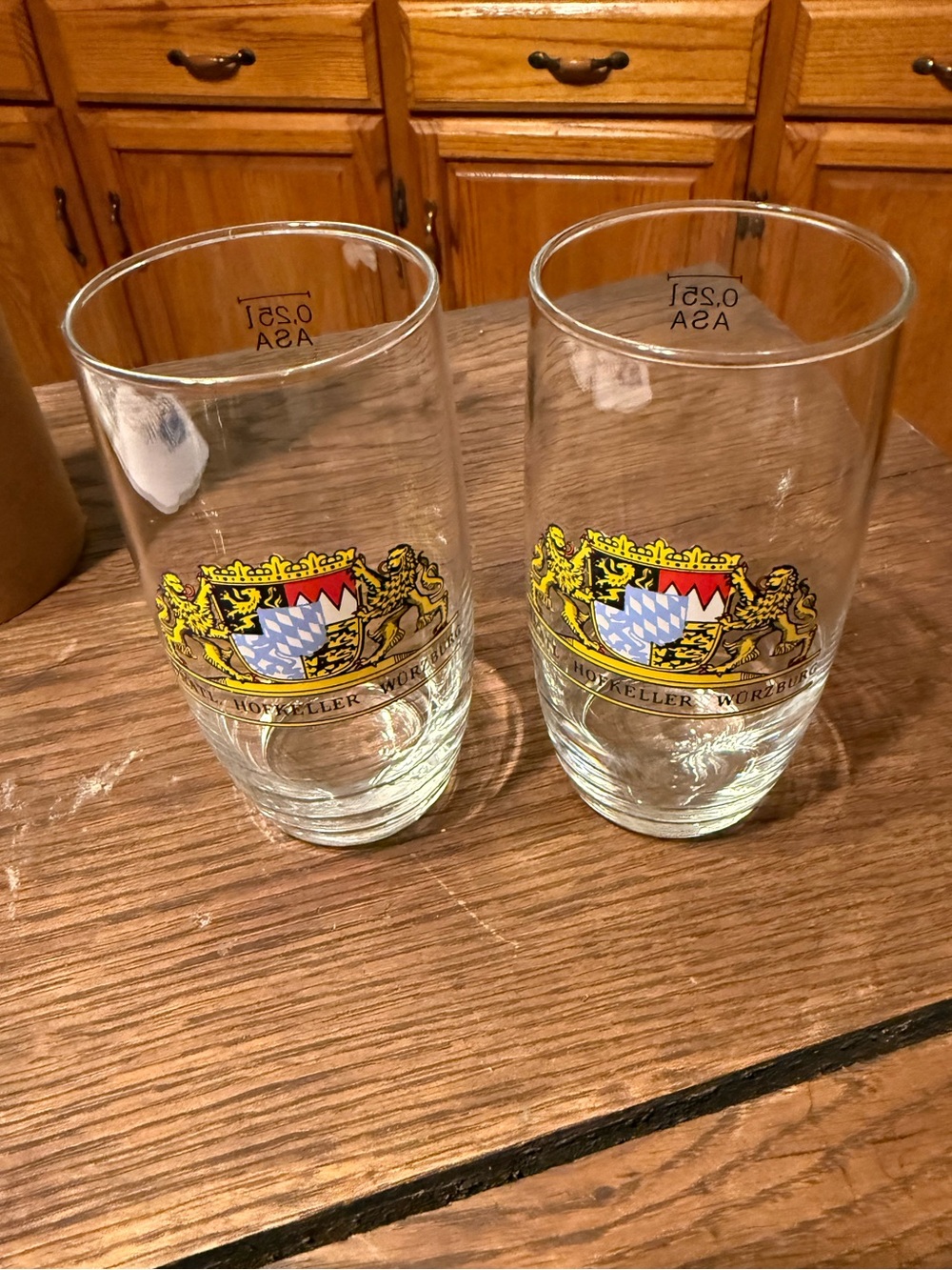 Vintage 0.5-liter tall pilsner beer glass (Pair)